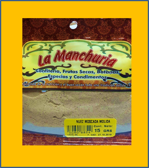 NUEZ MOSCADA MÓLIDA
15 GRS