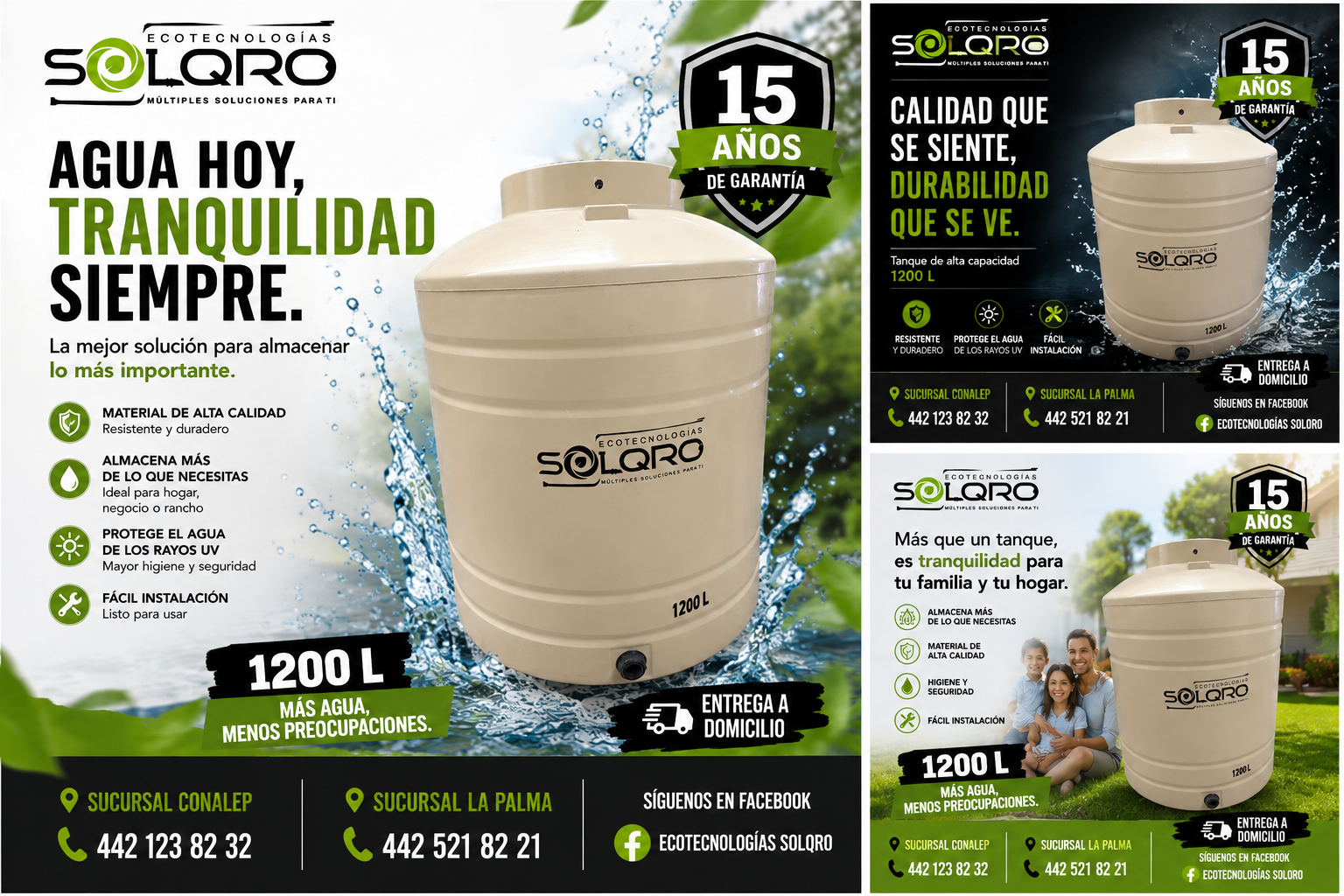 Grifo metálico vertiendo agua en un lavabo, salpicaduras visibles con plantas y ventana de fondo.