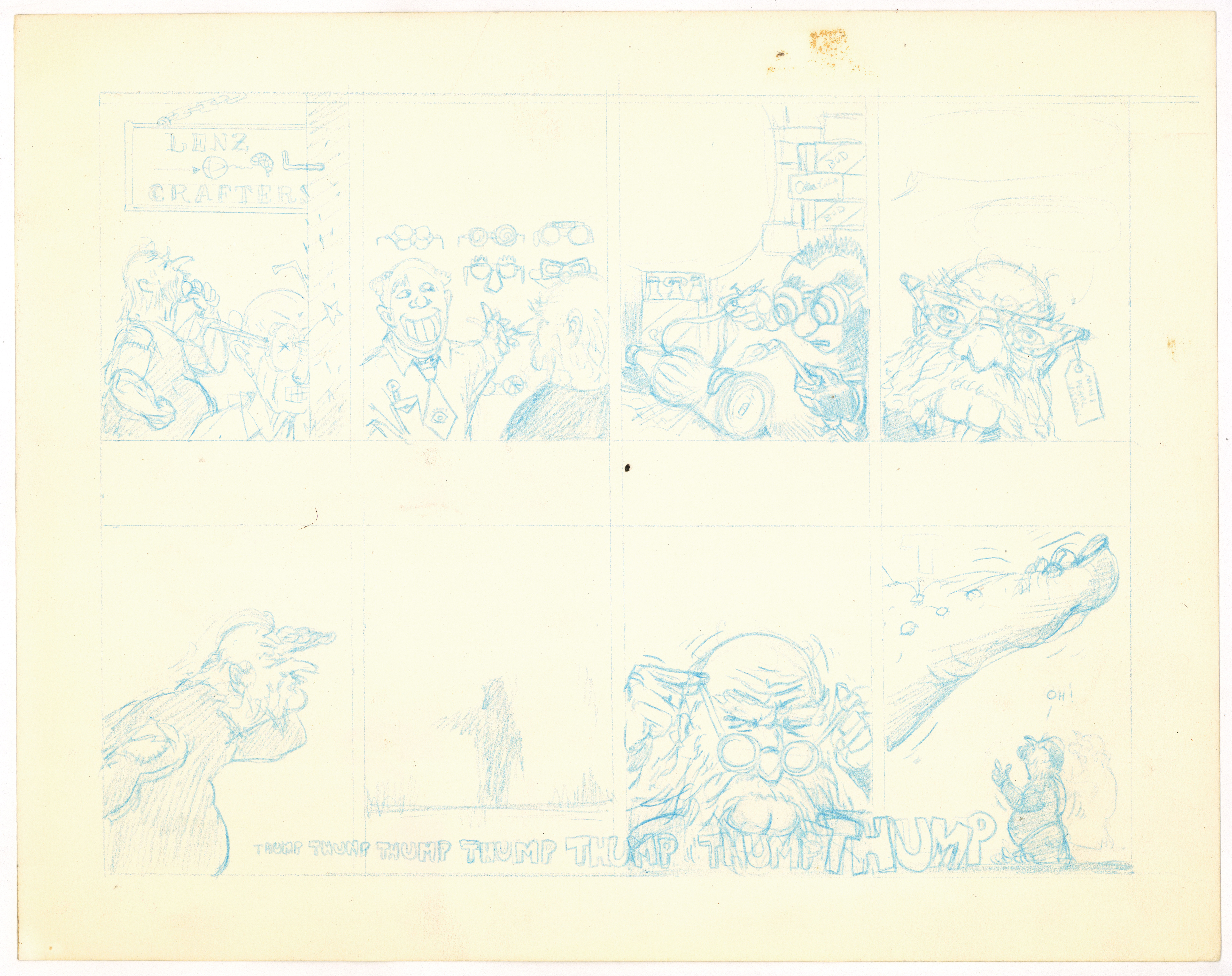 Grompy the Wizard
strip # 5 & 6
$100
11" x 14" pencil on bristol paper
1991