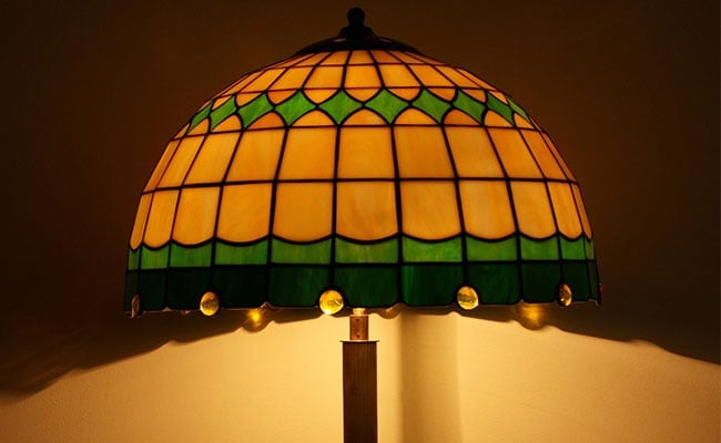 Stained Glass Lamp On A Table