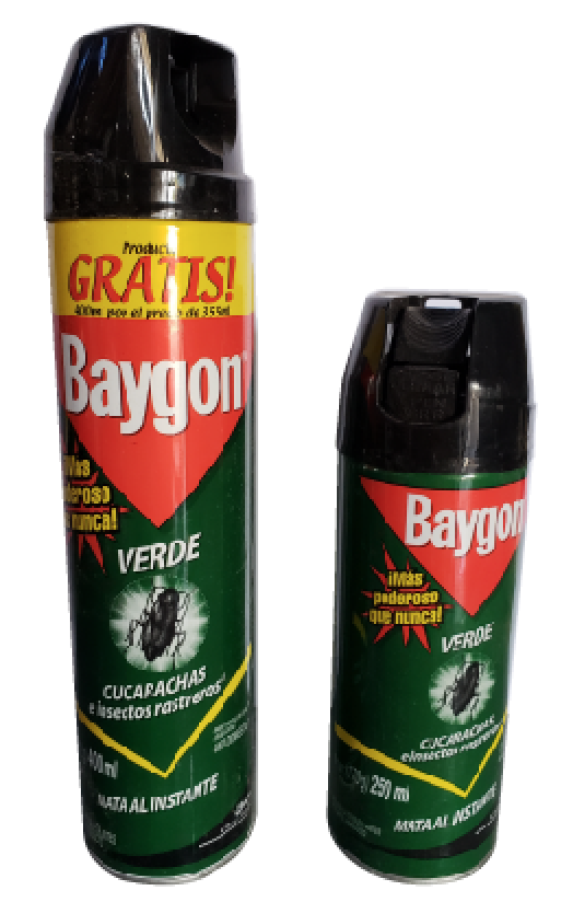 Insecticida Baygon 12/250 ml y 12/400 ml
Códigos: 1482 y 2513
