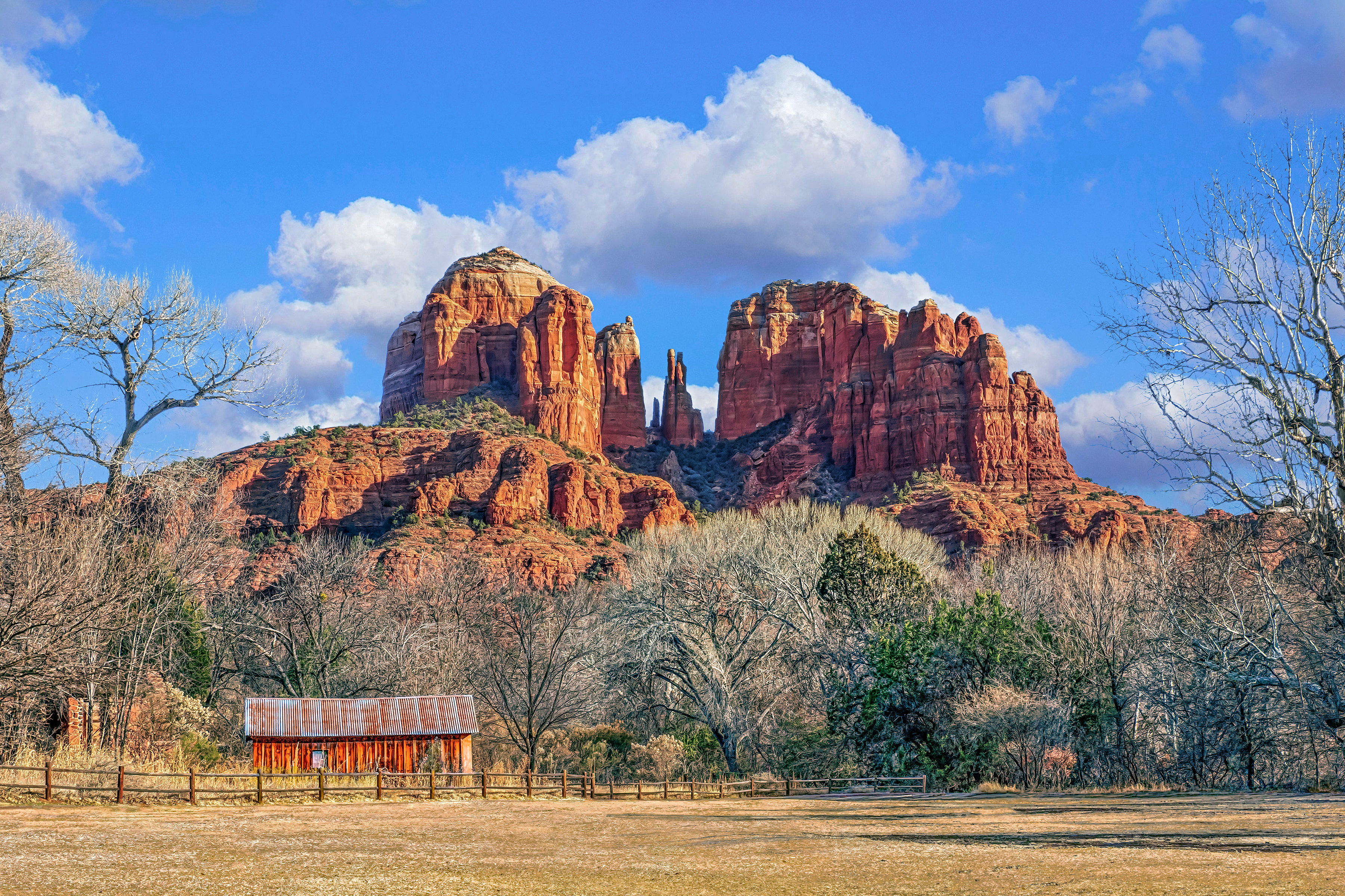 CATHEDRAL ROCK - Probably THE iconic rock formation in Sedona, Arizona. I have photographed it often from various location. You will run across it a few more times in my gallery.