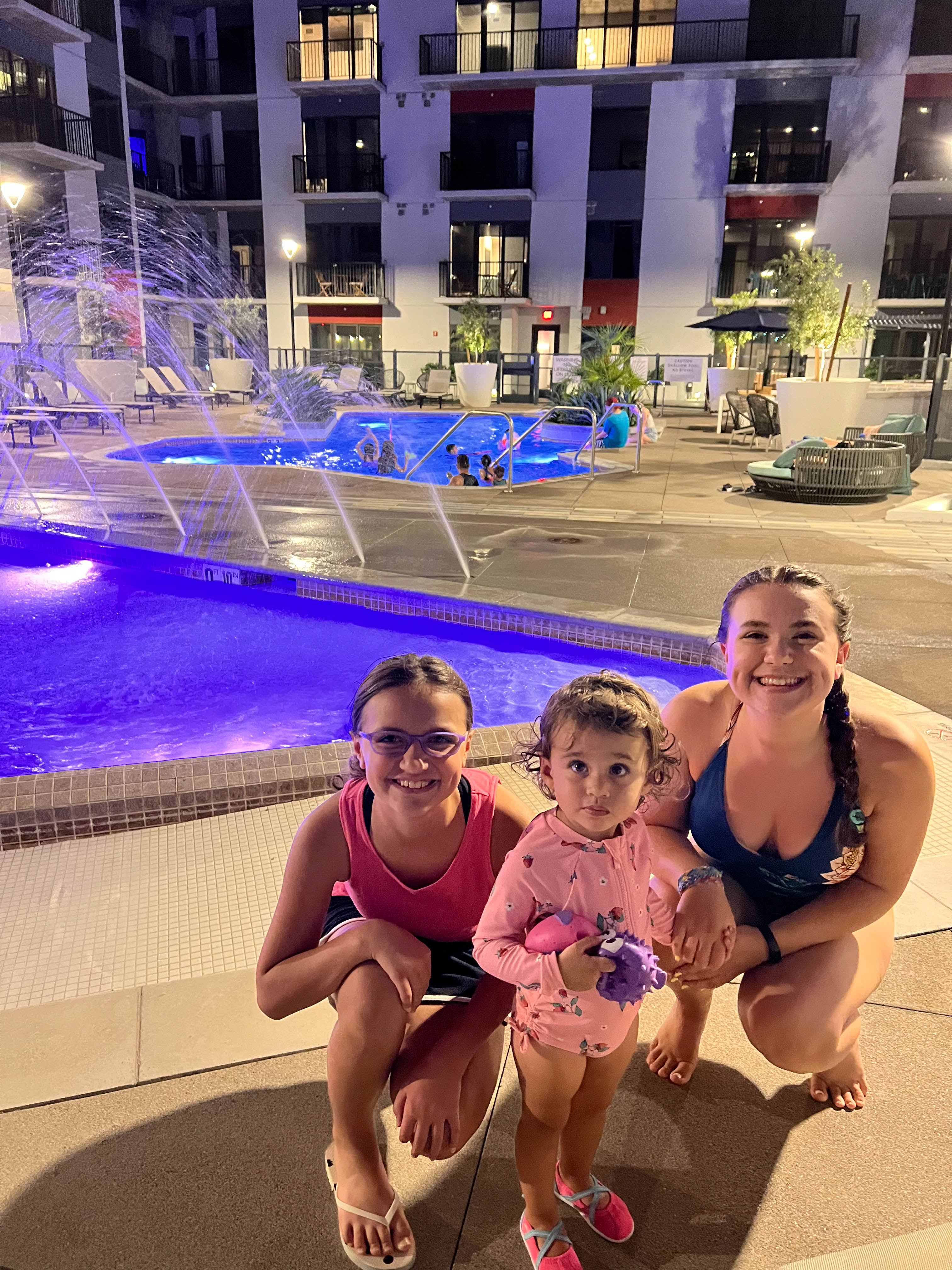 Night swimming at Malina's pool
