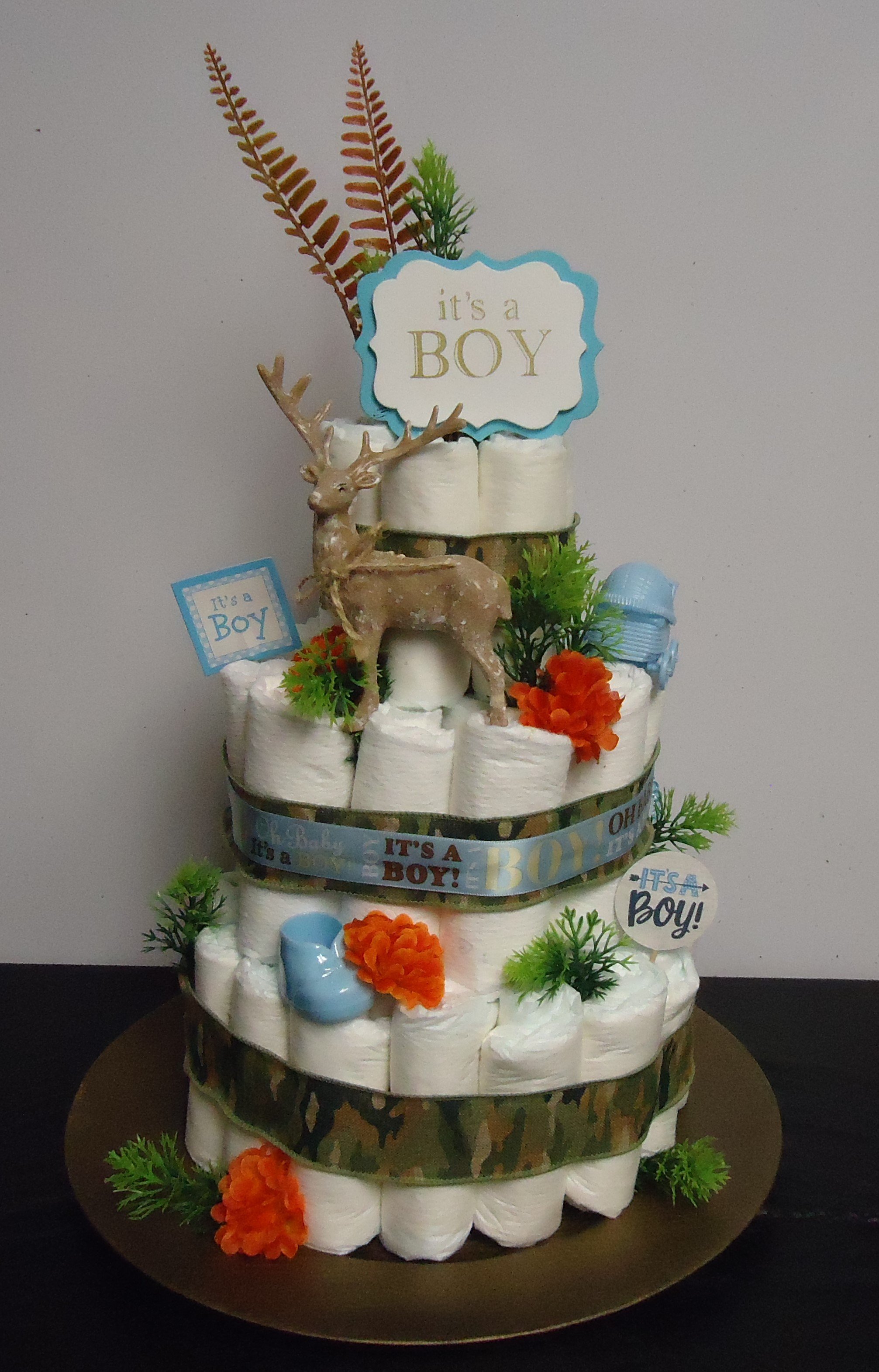 (24)  "IT'S A BOY"
Diaper Cake (Camo)
$60.00