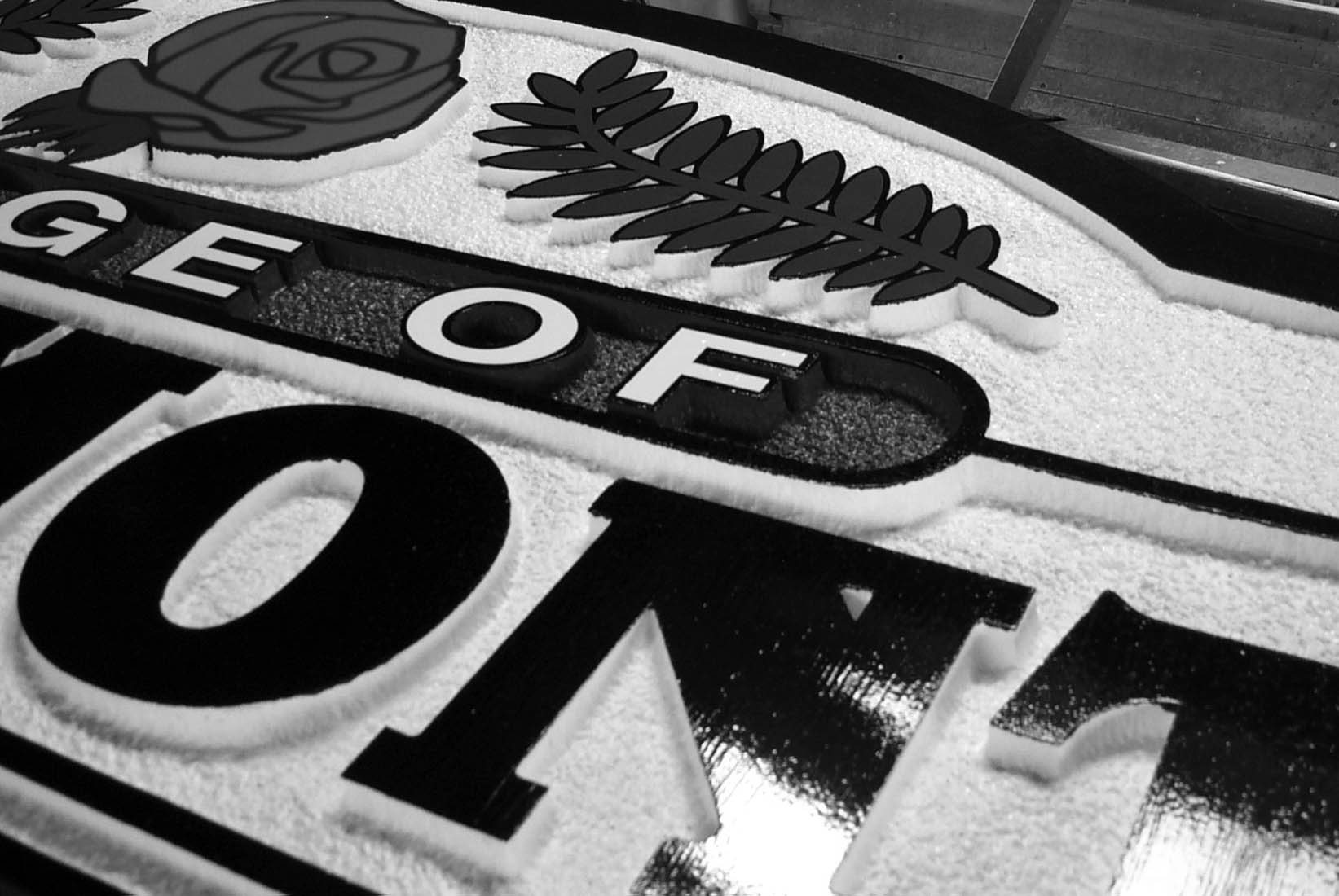 sandblasted sign production photo