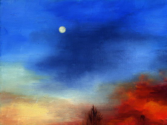 Fire Below ~ 6" x 8" Oil on Stretched Canvas  SOLD