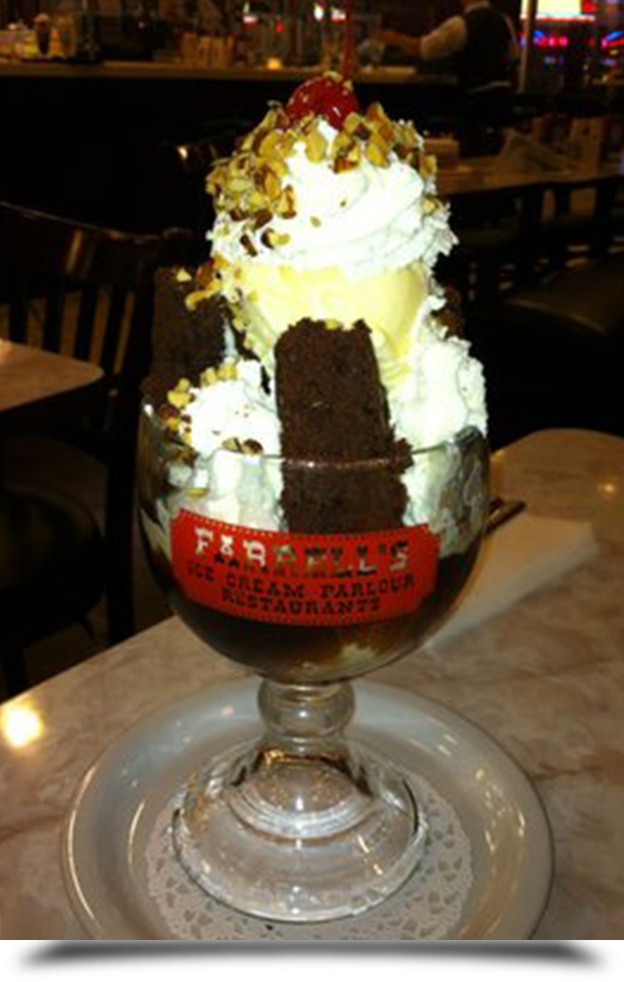 A huge ice cream at farrells||||