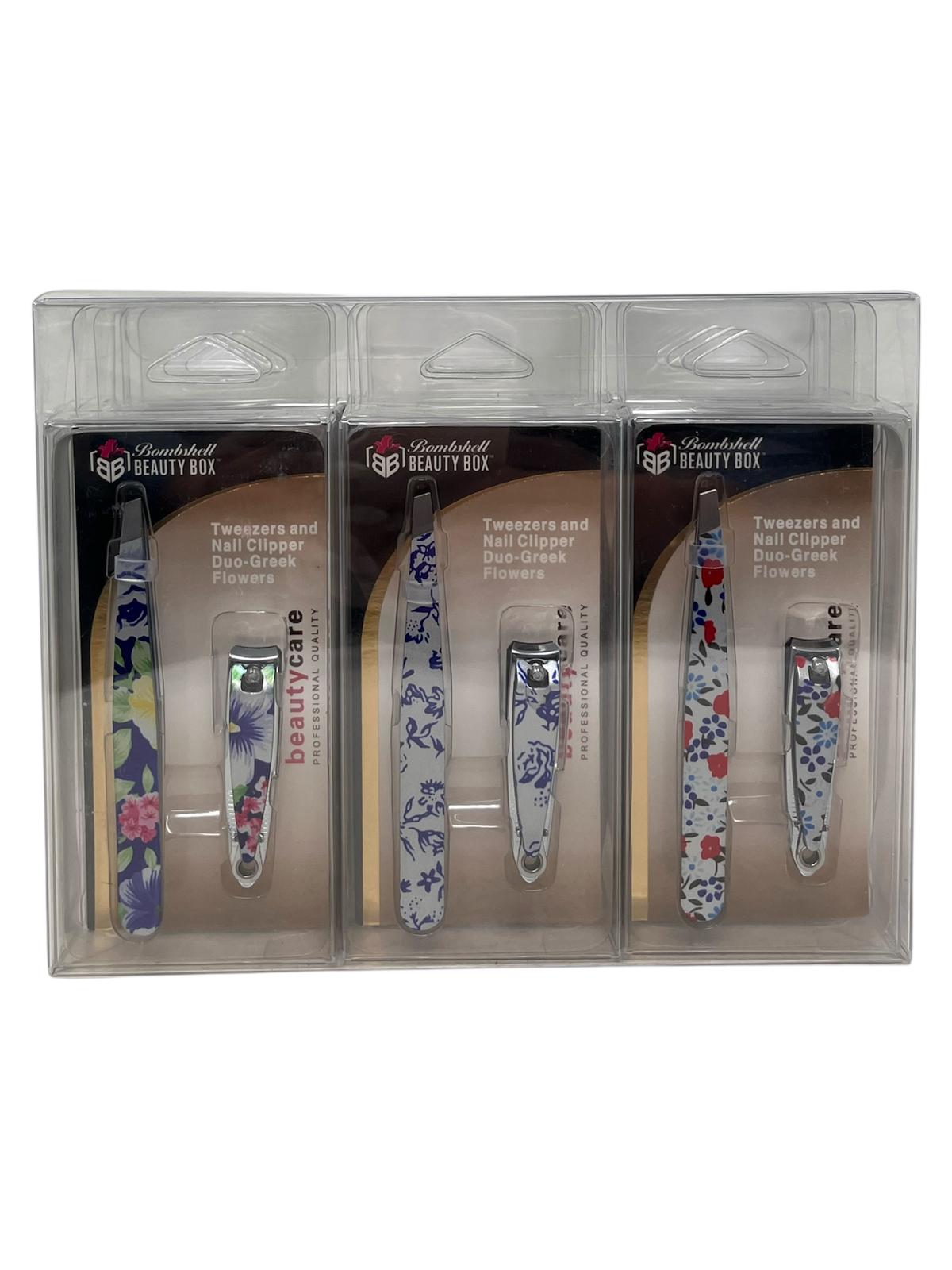 BB-78
TWEEZER &amp; NAIL CLIPPER GREEK FLOWER 
12 PC