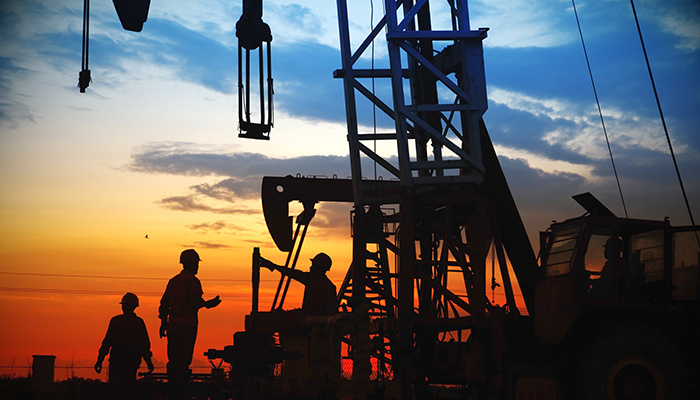 Oil Field, The Oil Workers Are Working