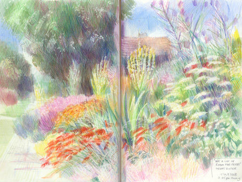 Sketchbook/England:  The Long Border at Great Dixter