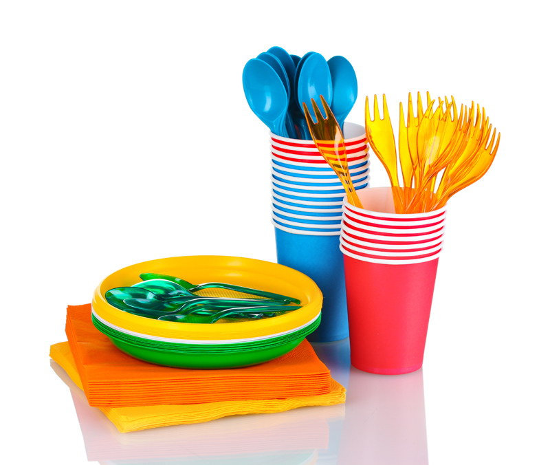 Cups, plates, utensils and napkins||||