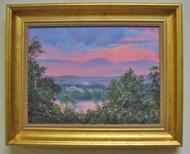 Twilight on the Hudson, 9x12 Oil on Canvas