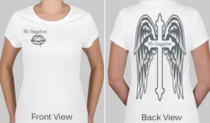 Rh Negative Vampire Lips & Cross Design