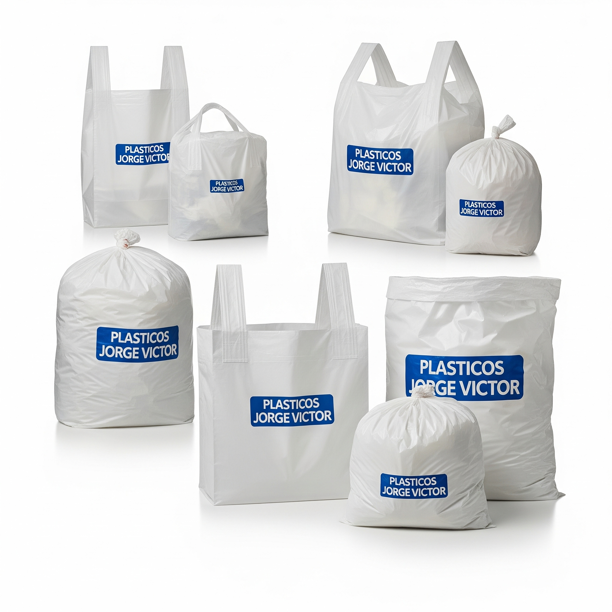 Bolsas y botellas de detergente en un almacén moderno.