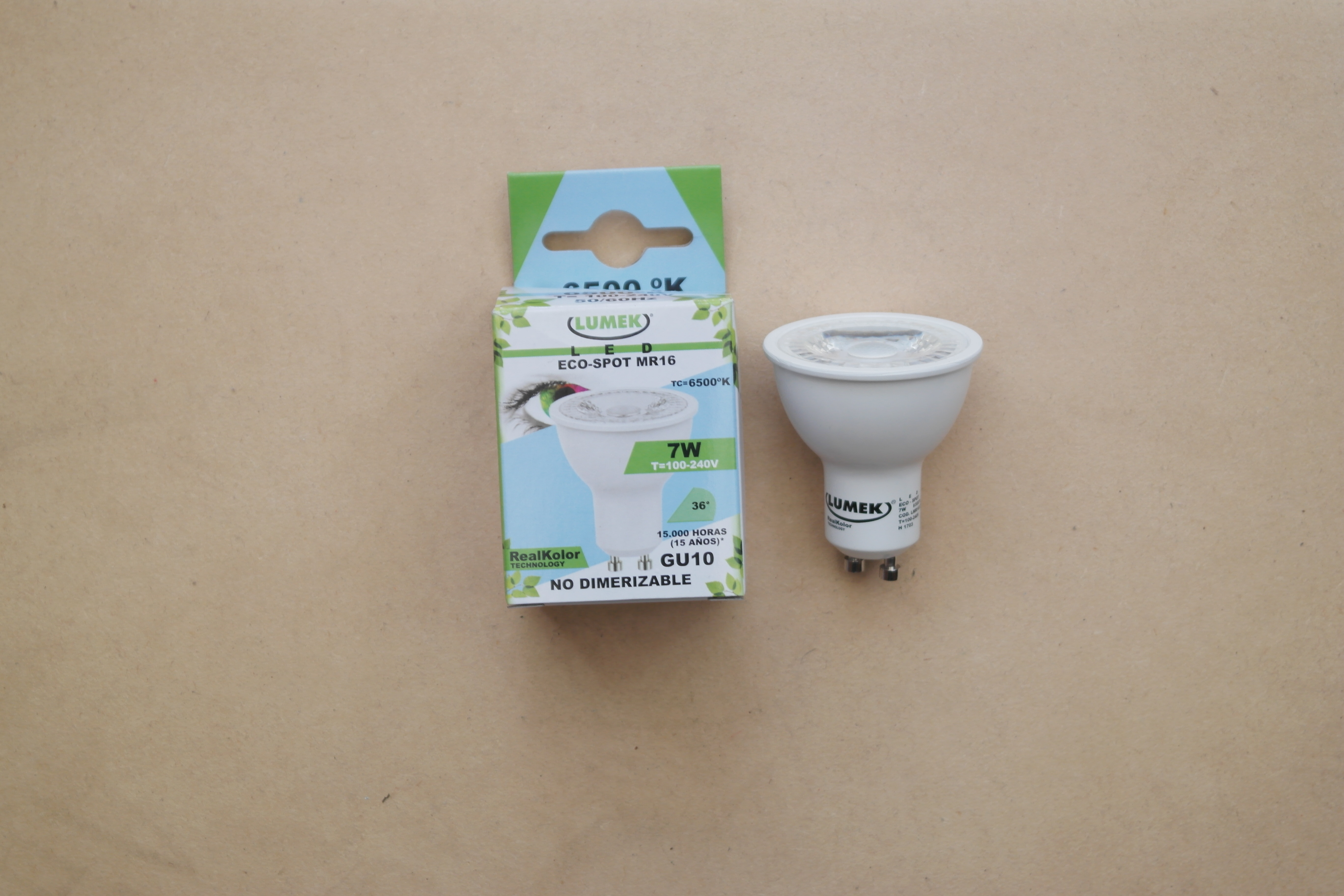 Eco spot Led 7W GU10 120V GU10 
6500K Lumek Cod:15088
