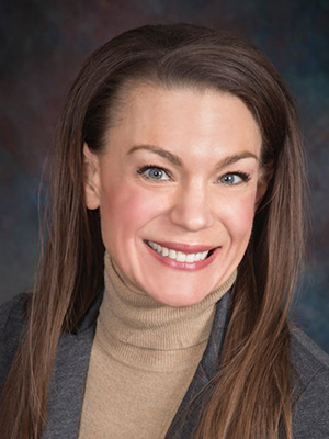 A woman with brown hair