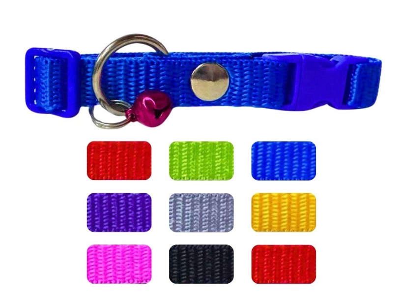 BON104 - PAQUETE COLLARES 
NYLON 1/2" CINTA LISA
 C/ CASCABEL 10 PSZ