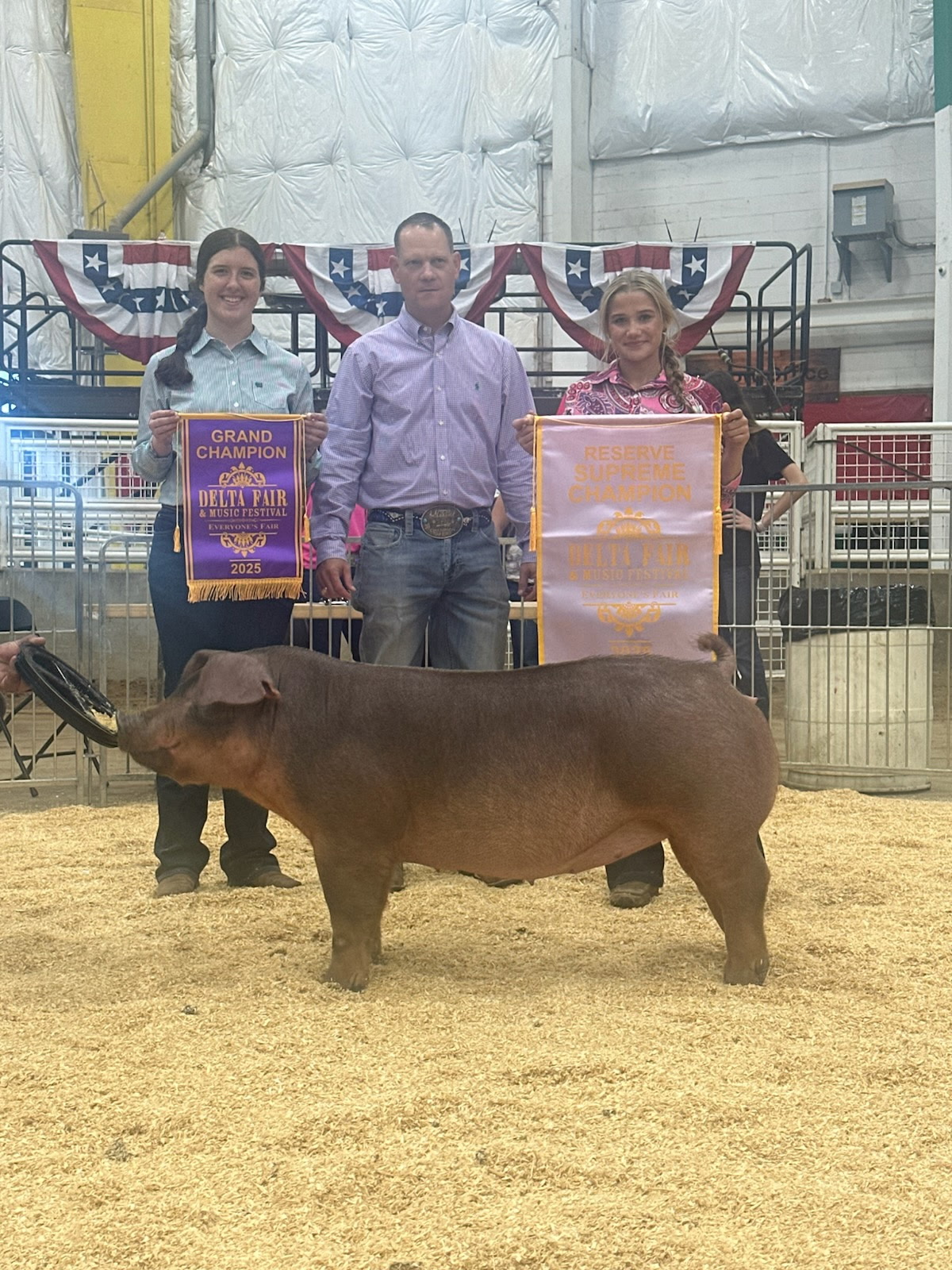 Cara Roach
2025 Delta Fair & Music Festival
Day 1
Grand Champion Duroc Gilt
Reserve Supreme Champion Gilt
