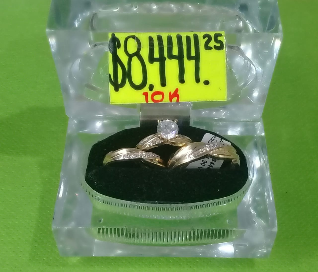 ALIANZA DE SOLITARIO CON ARGOLLAS  EN 10K