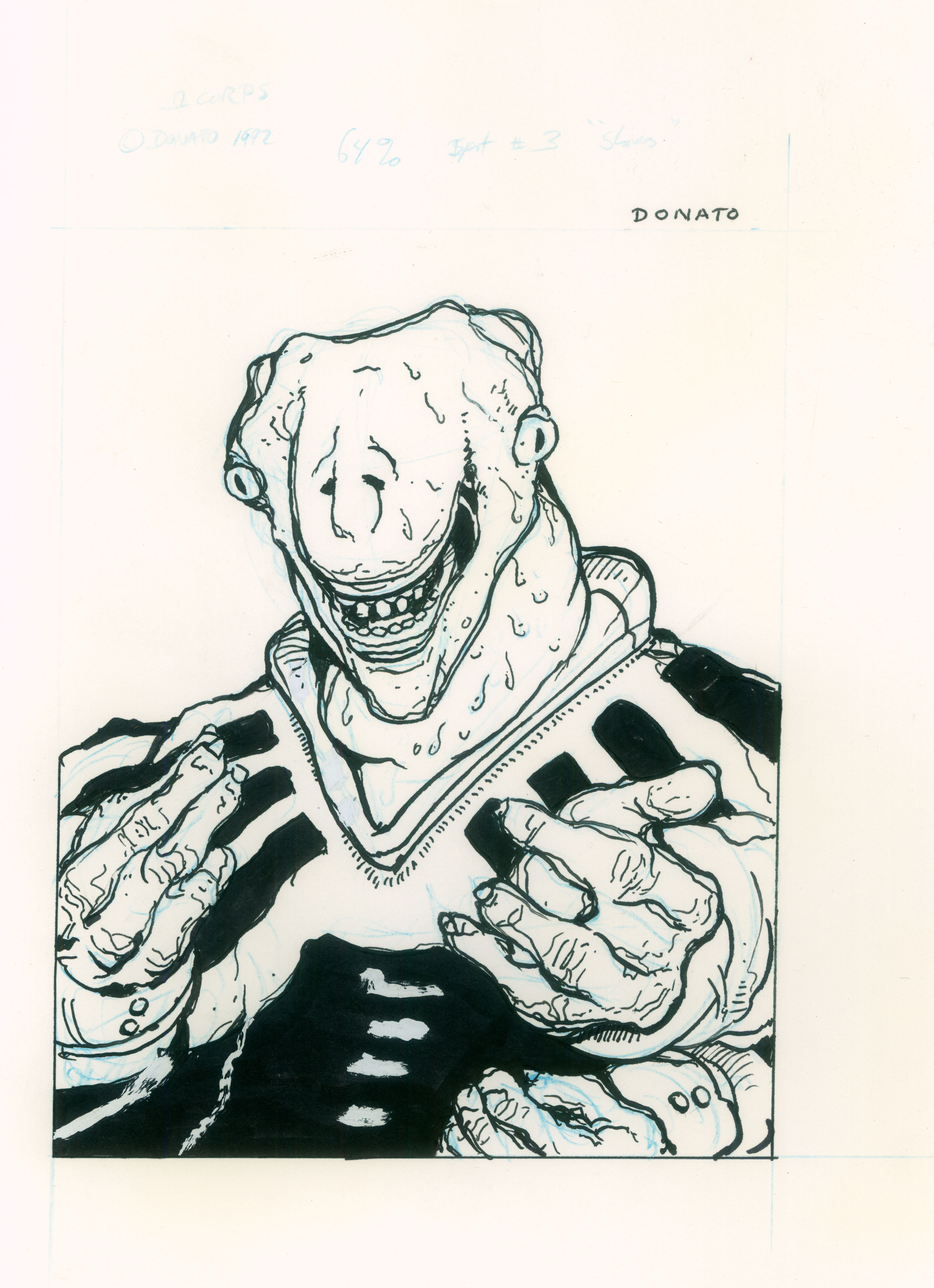 Omega Corps Comic
spot illustration
The Job
11" x 10" ink on bristol paper
1991
$200
