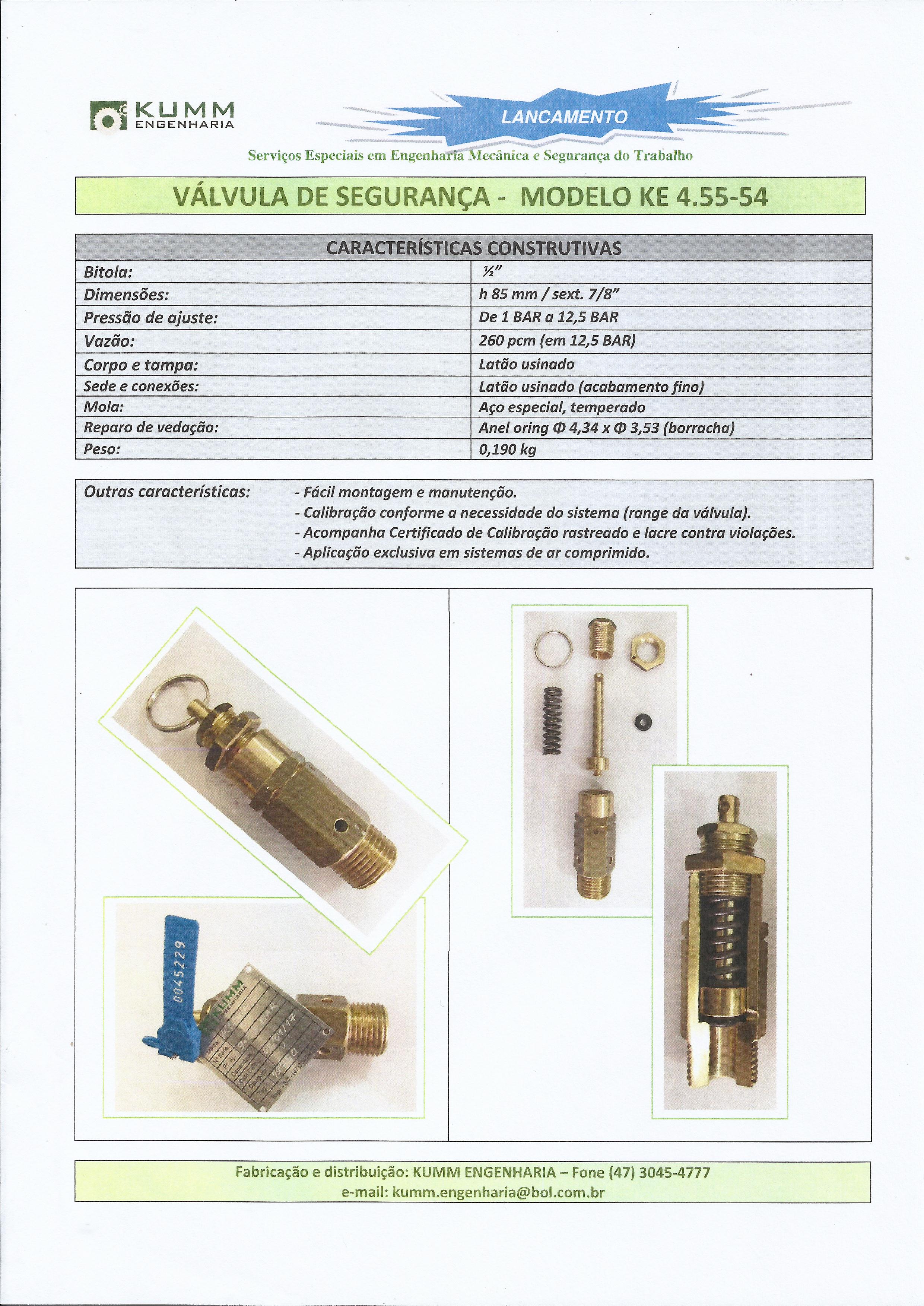 Válvula de segurança para Ar Comprimido. Válvula de segurança para Ar Comprimido.