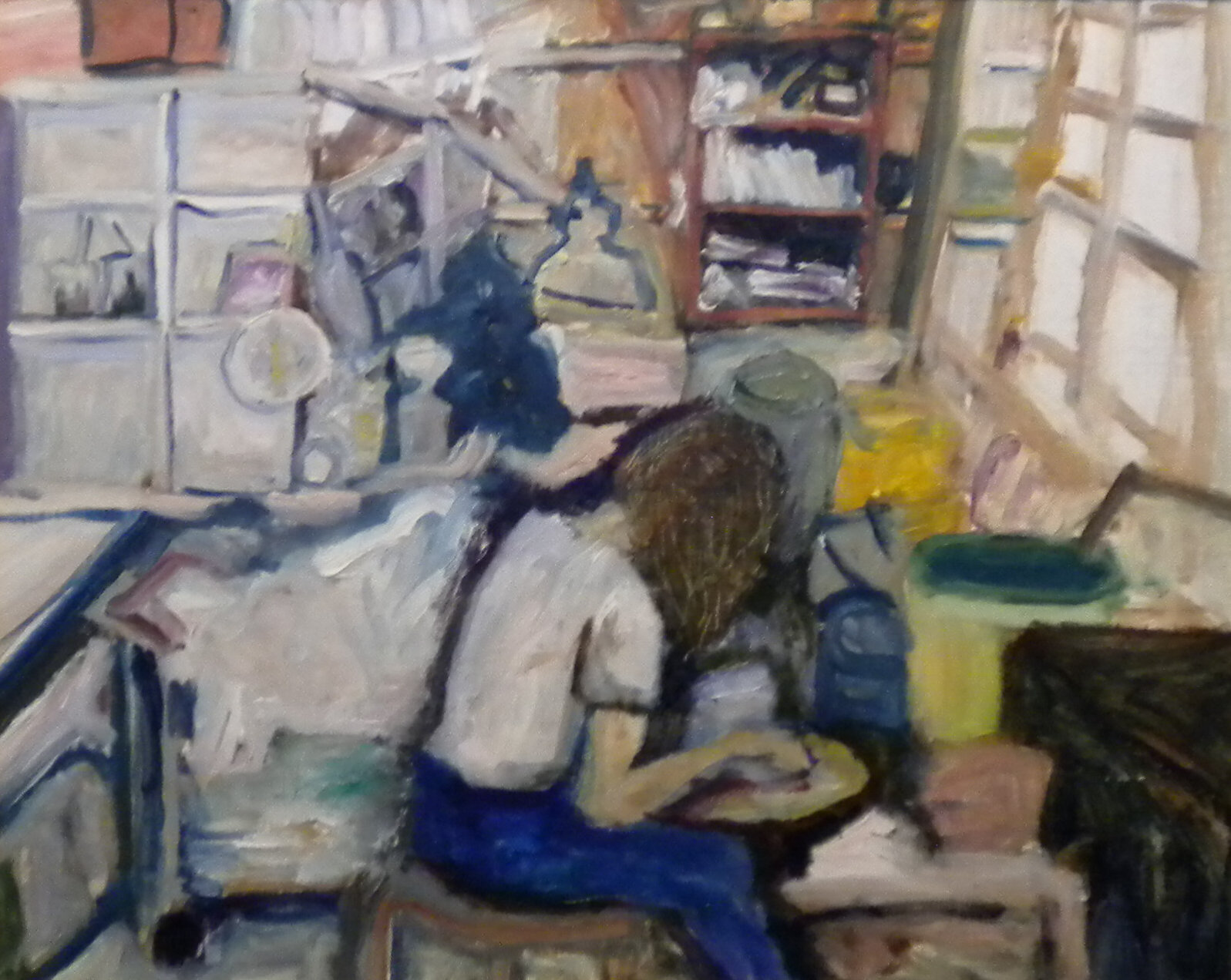 Op-065 JENNY'S STUDIO 16 in x 20 in Oil on Linen 1988