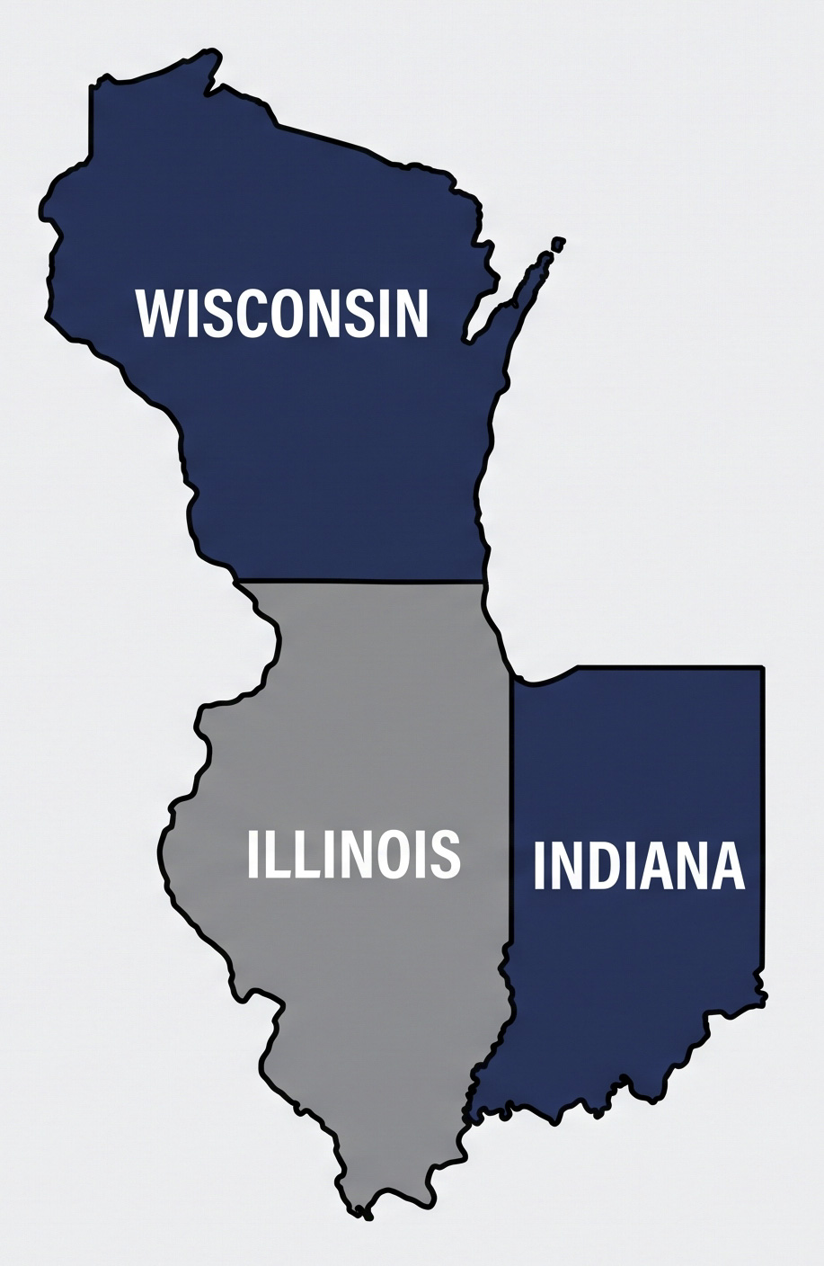 Tristate WI IL IN map