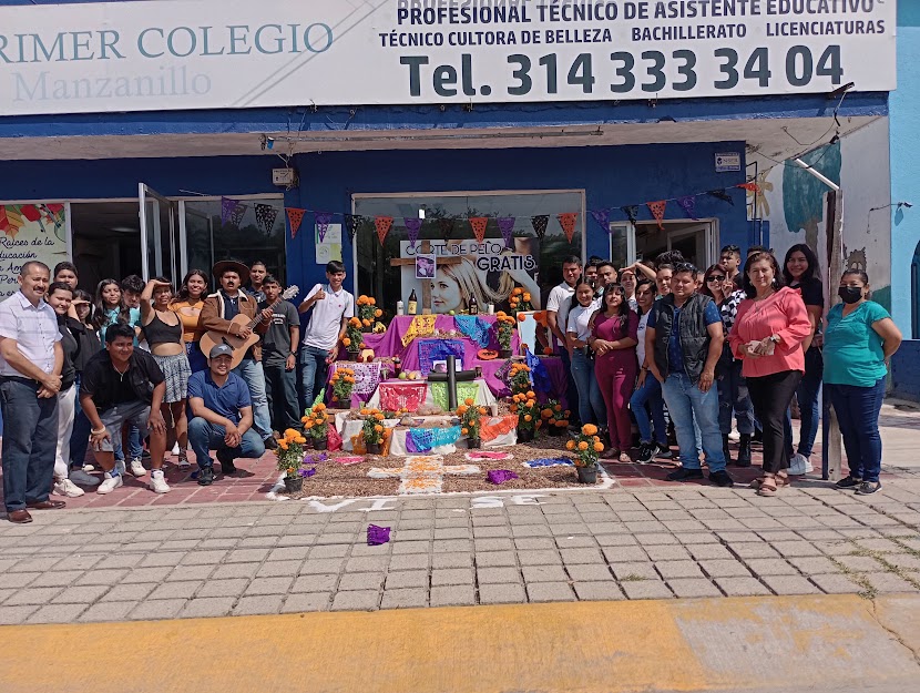 Two painted colourful hands