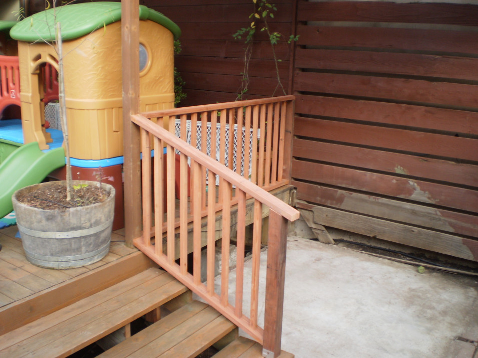 Simple new railings. Hidden fasteners.