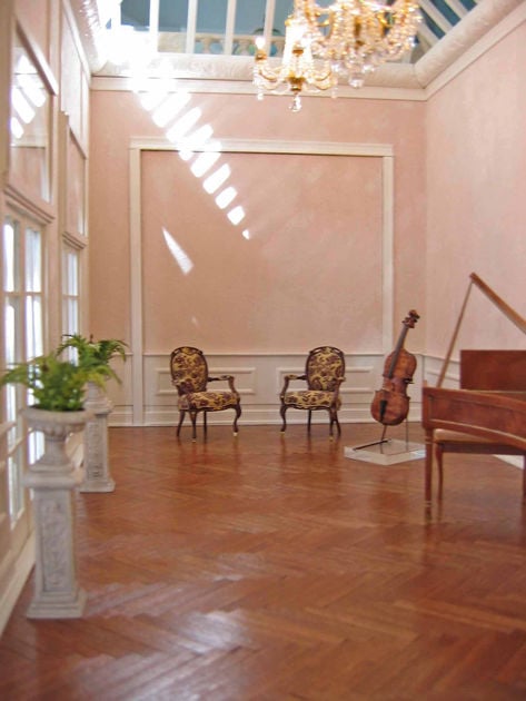 Chairs by Nancy Summers;
Harpsichord by Orvin Fjare