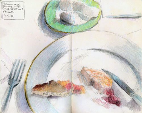 The First Course (pencil/coloured pencil)