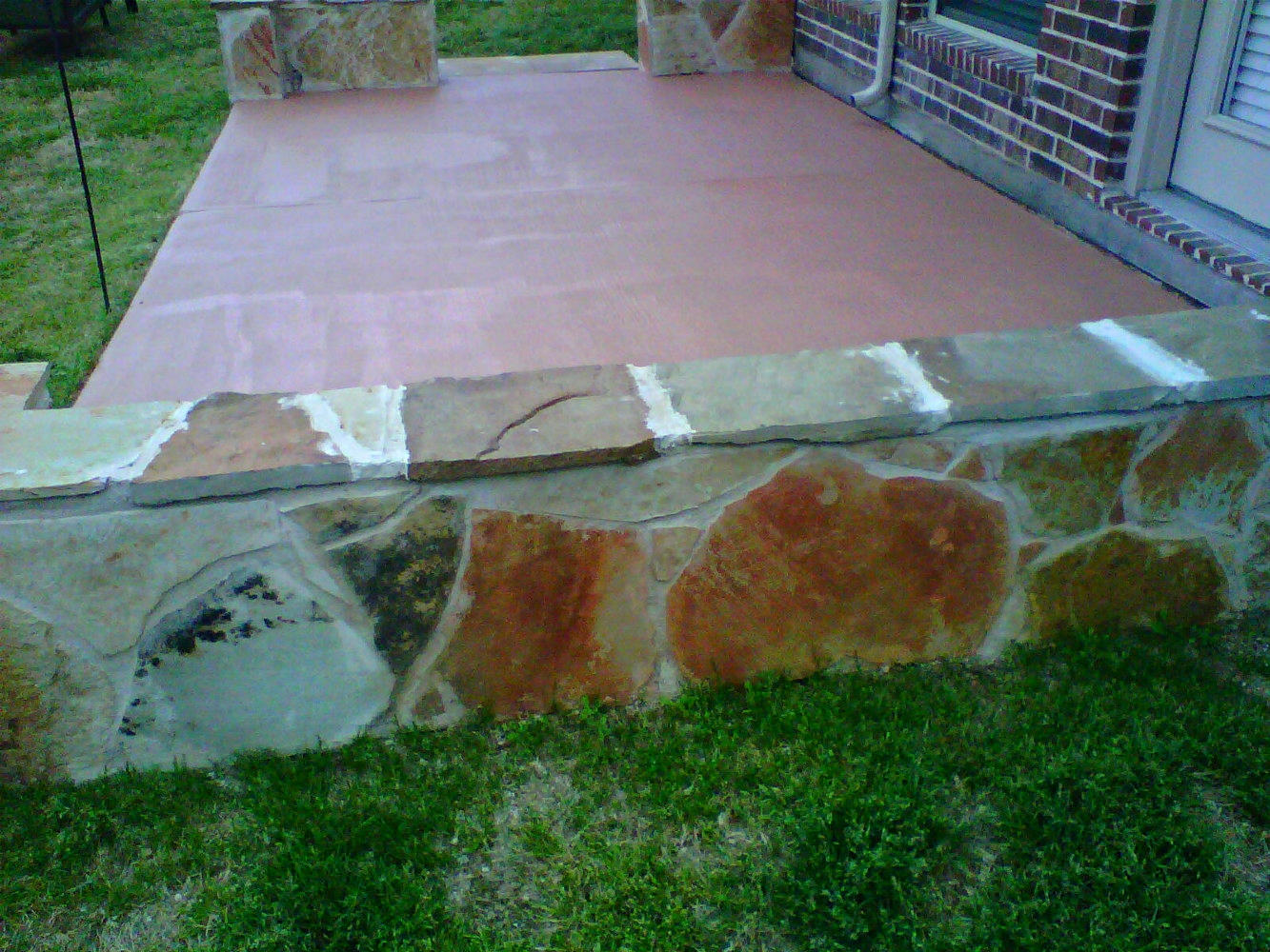 Flagstone covered wall