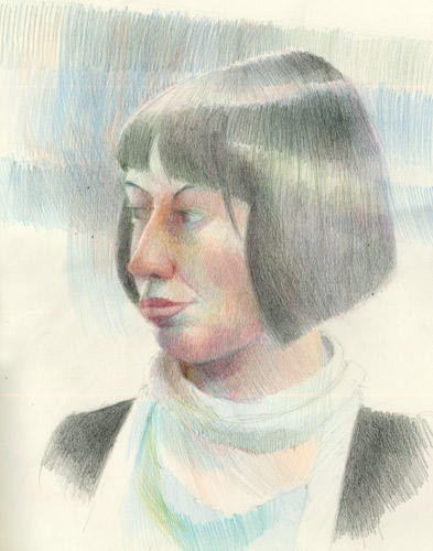 Drawing a Head 1st May 2008 (coloured pencils)