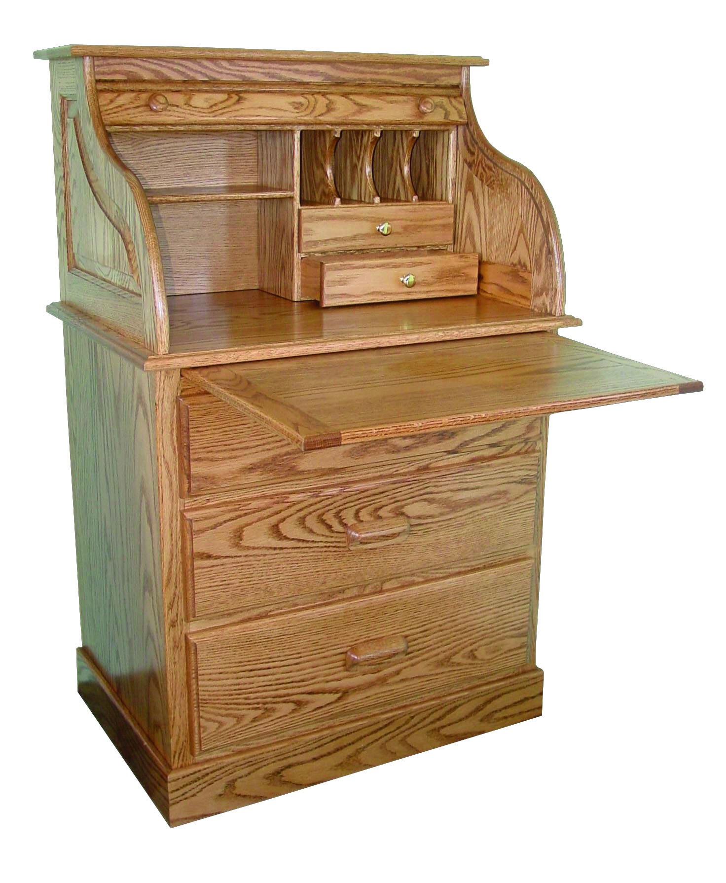 Traditional Full Pedestal Rolltop Desk-#218