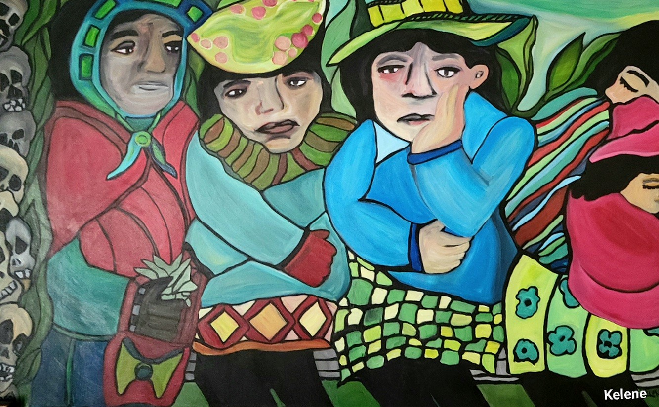 Title: Depart. Paint on canvas. 30 W x 48 L All artwork copyrighted©. $475.00