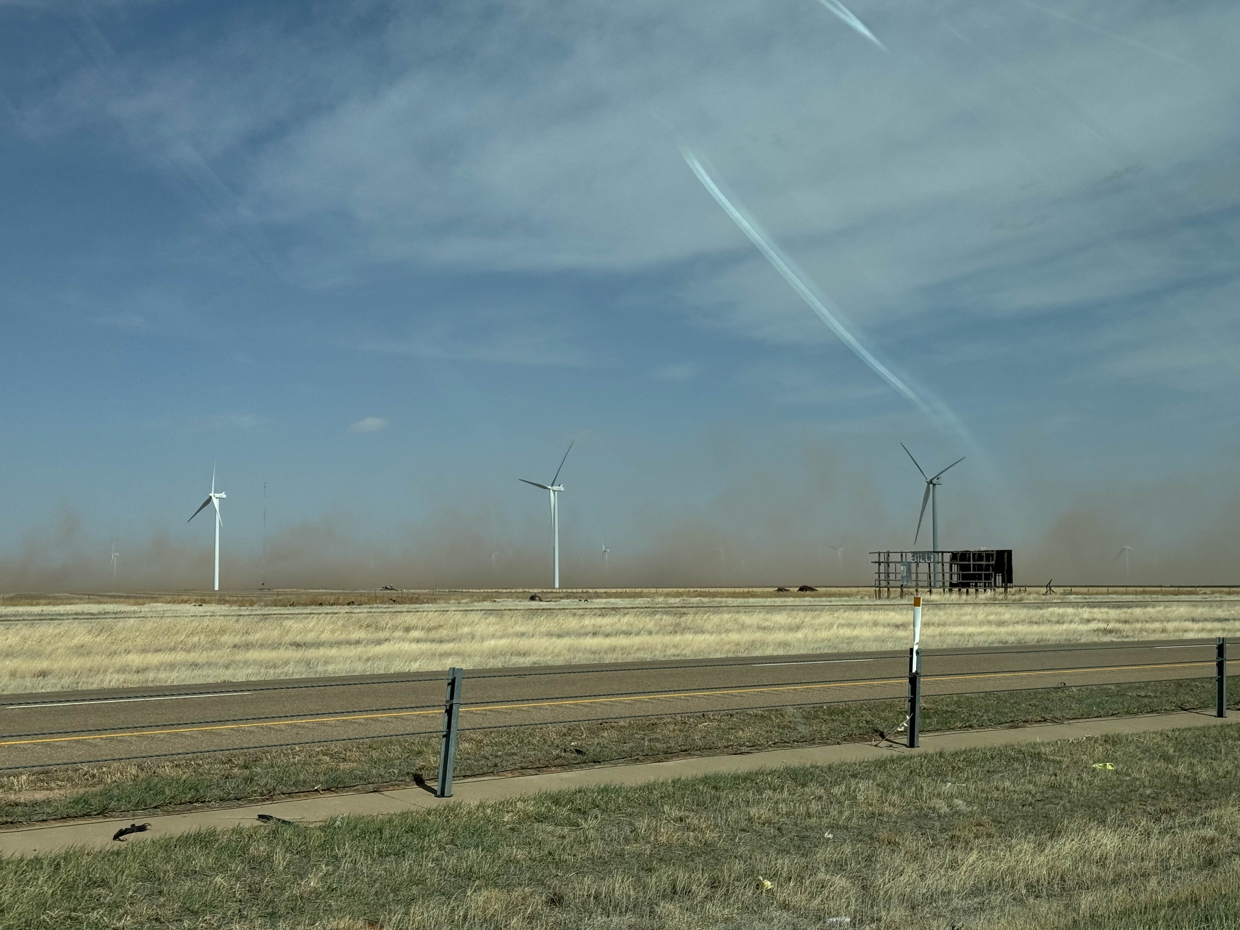 A massive dust storm on our way to Omaha