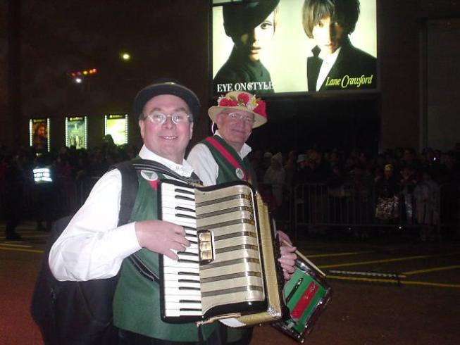 Alan (accordian) &amp; Tony (drum) keeping the tune going - Hong Kong 2004