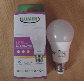 Bombillo LED 9W/100-240V E27 
Auto Ambiente (TC/ 2700K-4000K
6500K) Lumek. Código 15155 