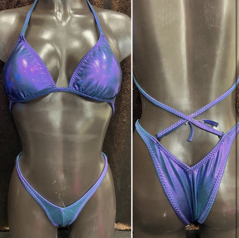 P5007 
$85
B banded top 
xsmall front , xsmall back 
purple frost on green