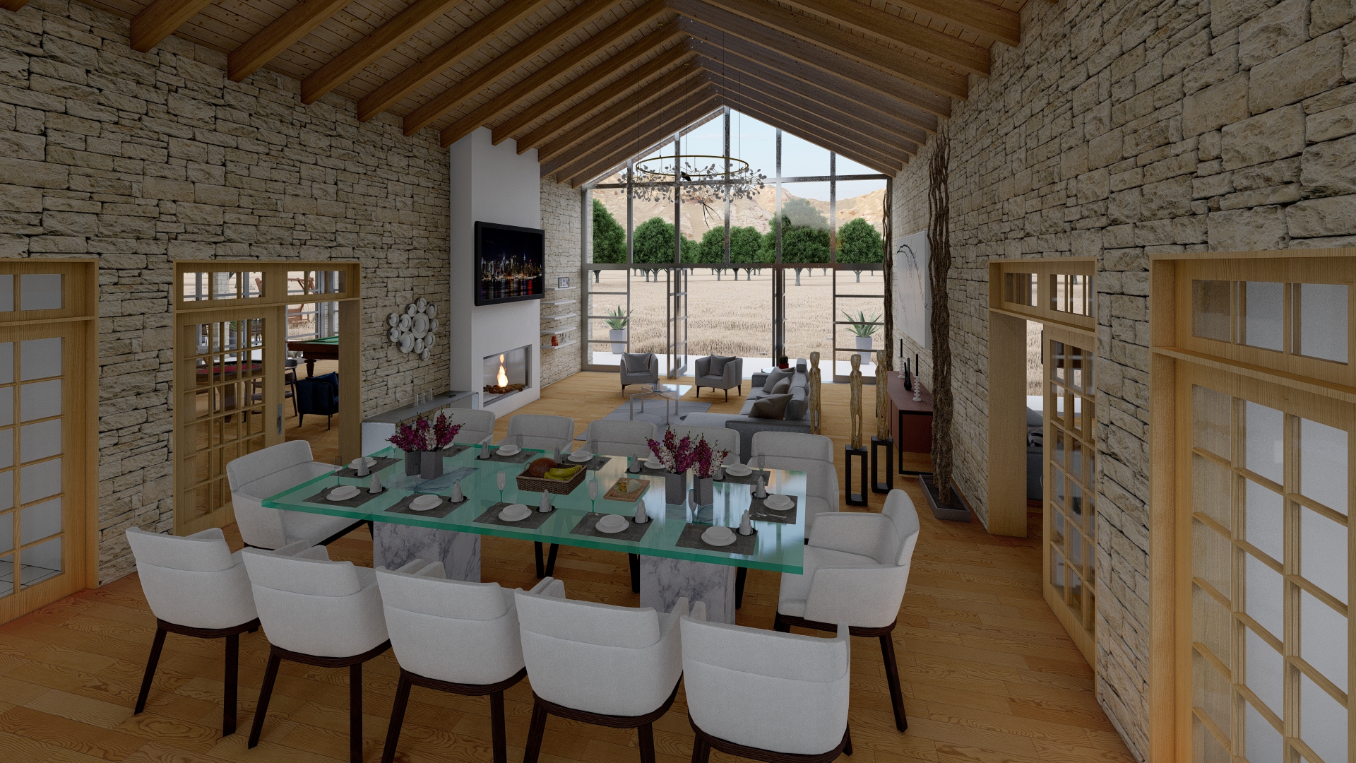 "Open Plan"- Cocina, Comedor y Sala