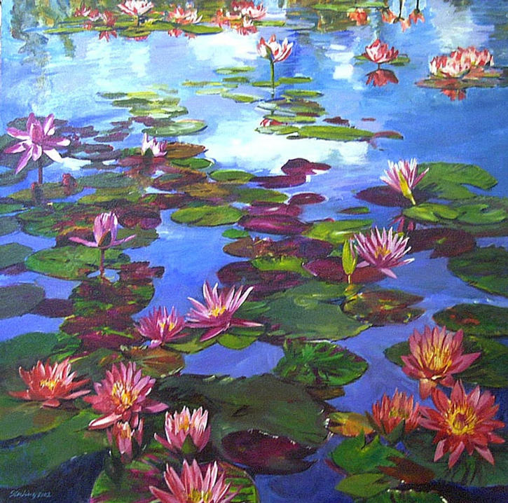 Shades of Coral 30x30 sold