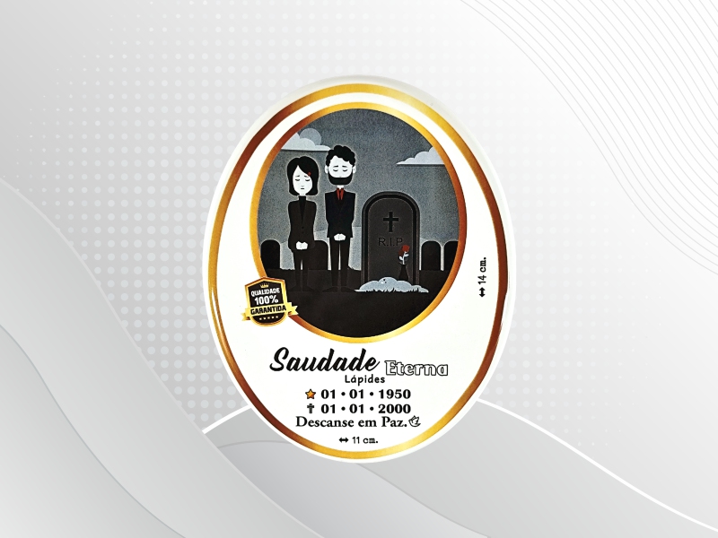 Foto em porcelana oval [FP-G1]