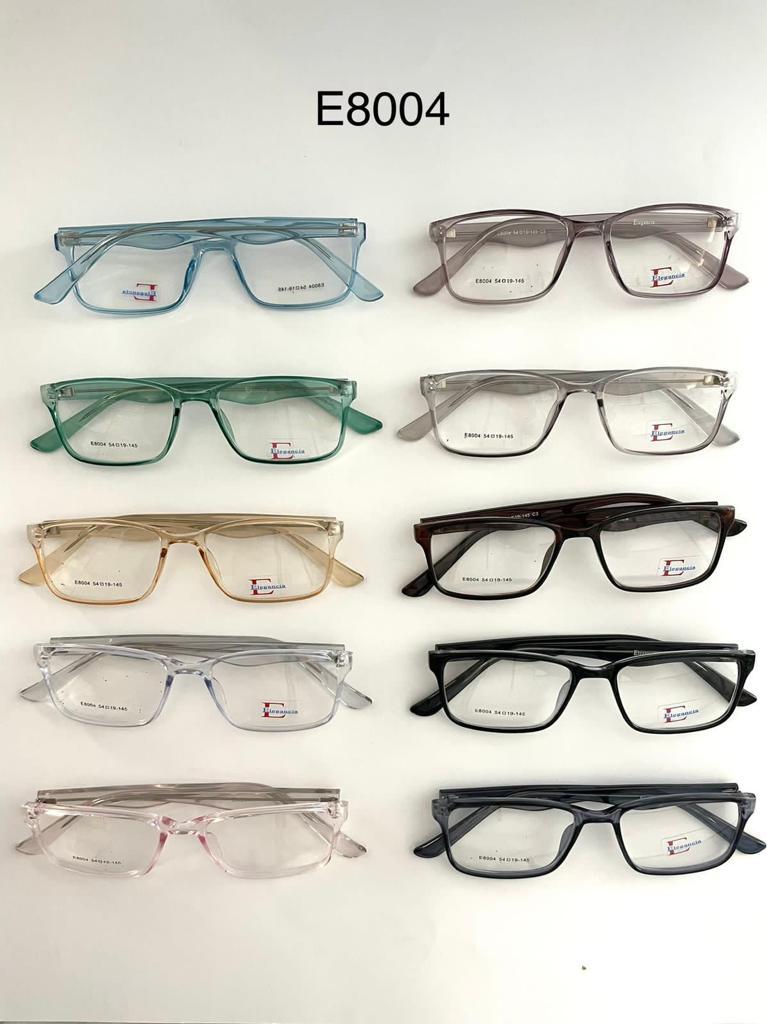 Modelo: E8004
Colores Translucidos: Cafe, Negro brilloso, Gris, Amarillo, Verde, Humo, Lila, Cafe Claro y Azul
Colores Difuminados: Cafe, Rojo, Morado, Azul, Negro/Transparente y Negro/azul