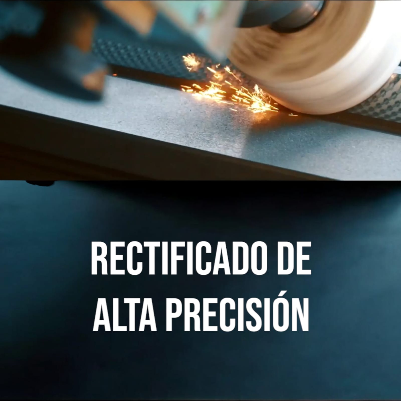 Rectificado de alta precisión con chispas de esmeril en acción sobre metal.