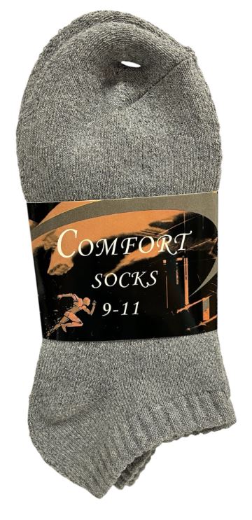 L103 
3PK COMFORT SOCKS LOW CUT GRAY 9-11
UPC 812462030682
L203
3PK COMFORT SOCKS LOW CUT GREY 10-13
UPC 812462030712
120 CS PACK
