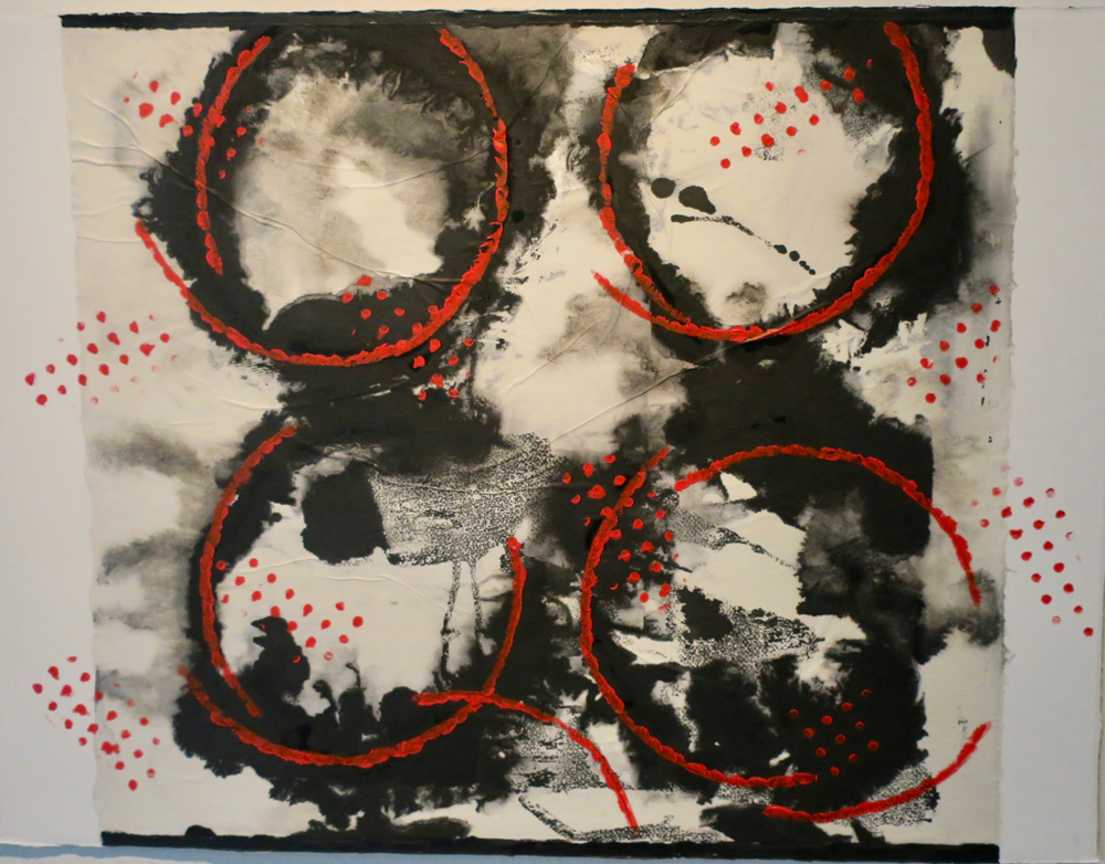four black circles 30  x 22