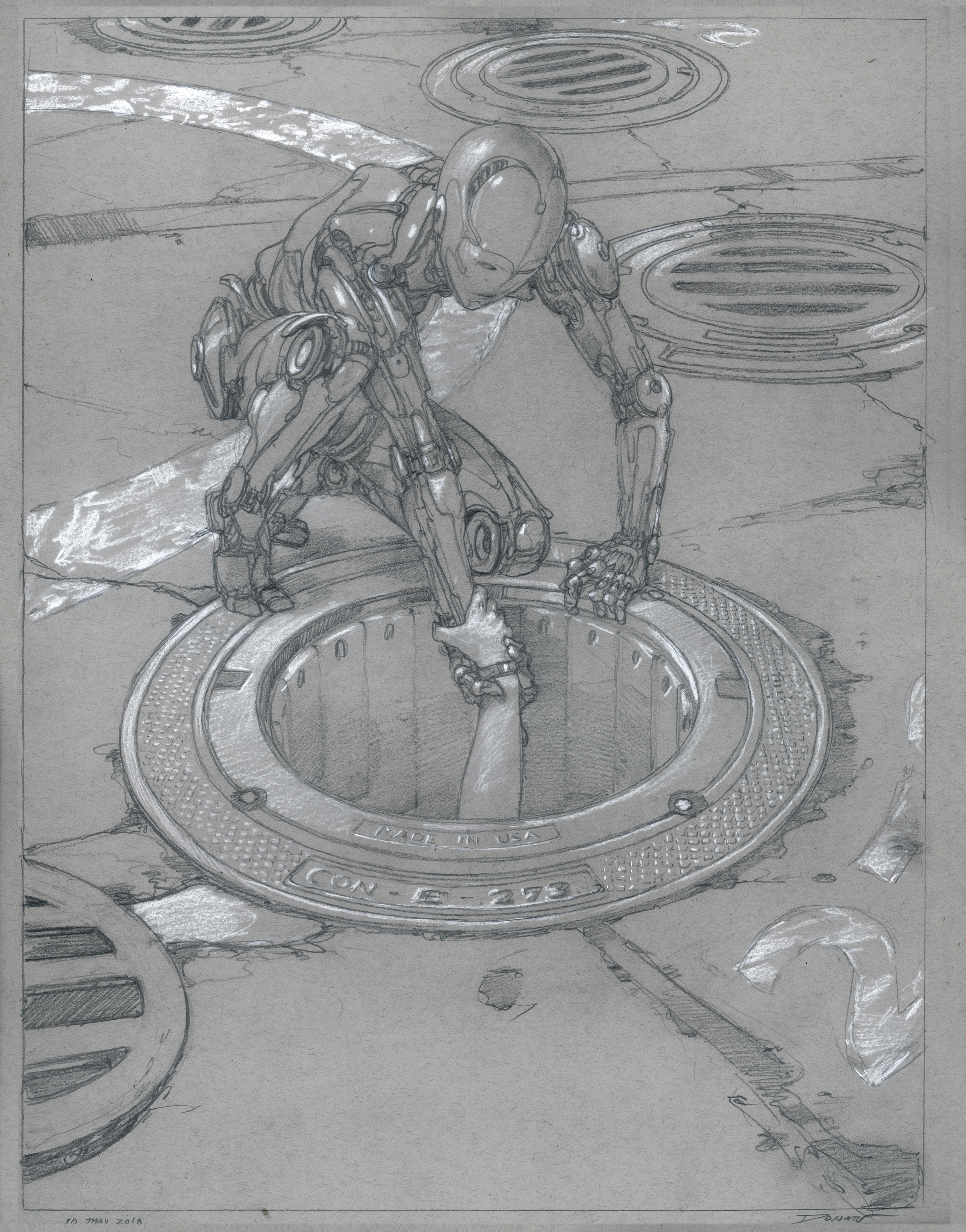 Preliminary Drawing
24" x 18"  Graphite and Chalk on Toned Paper
private collection