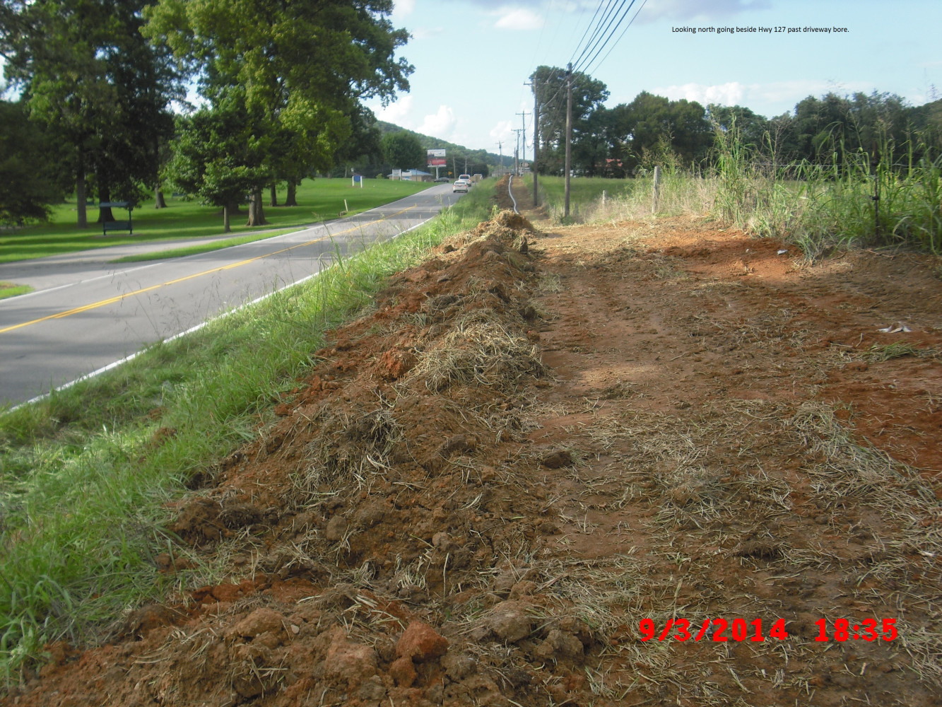 Looking North Going Beside Hwy 127 Past Driveway Bore