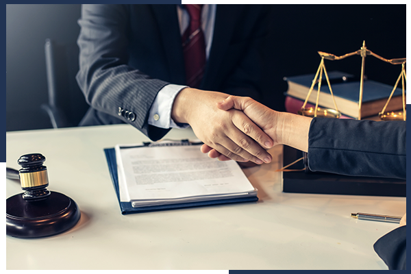 lawyer and client handshake