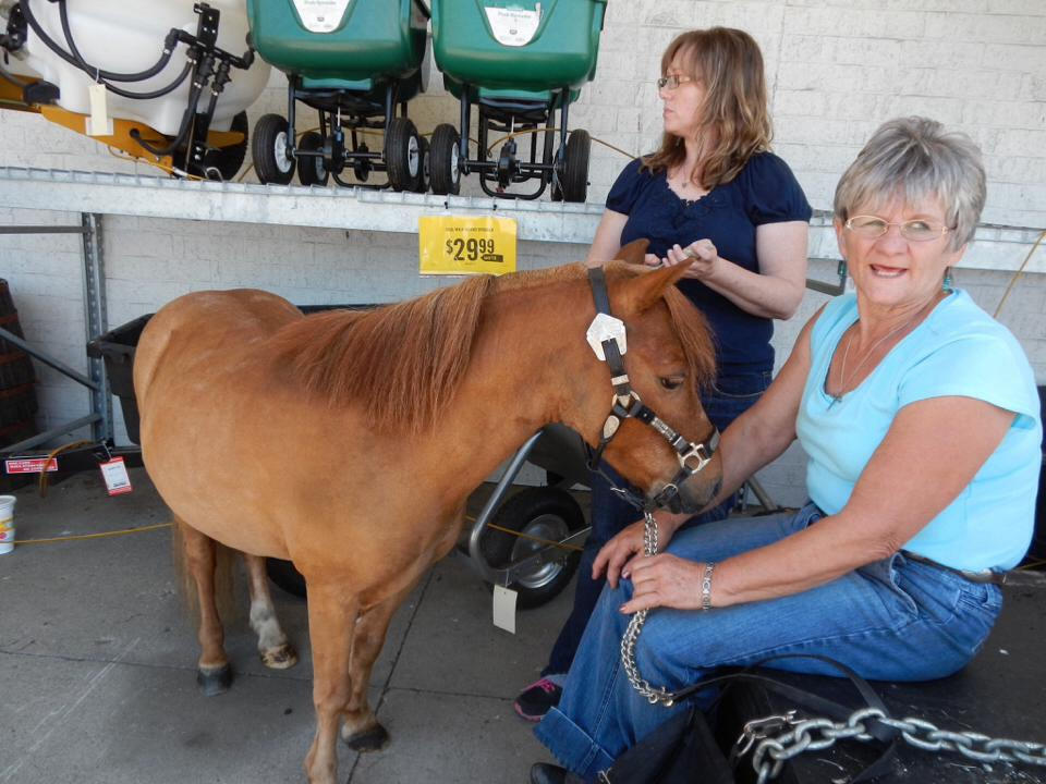 Clyde and our President & Founder, Sharon Allison, meeting the public at Tractor Supply in Follansbee, West Virginia.